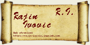Rajin Ivović vizit kartica